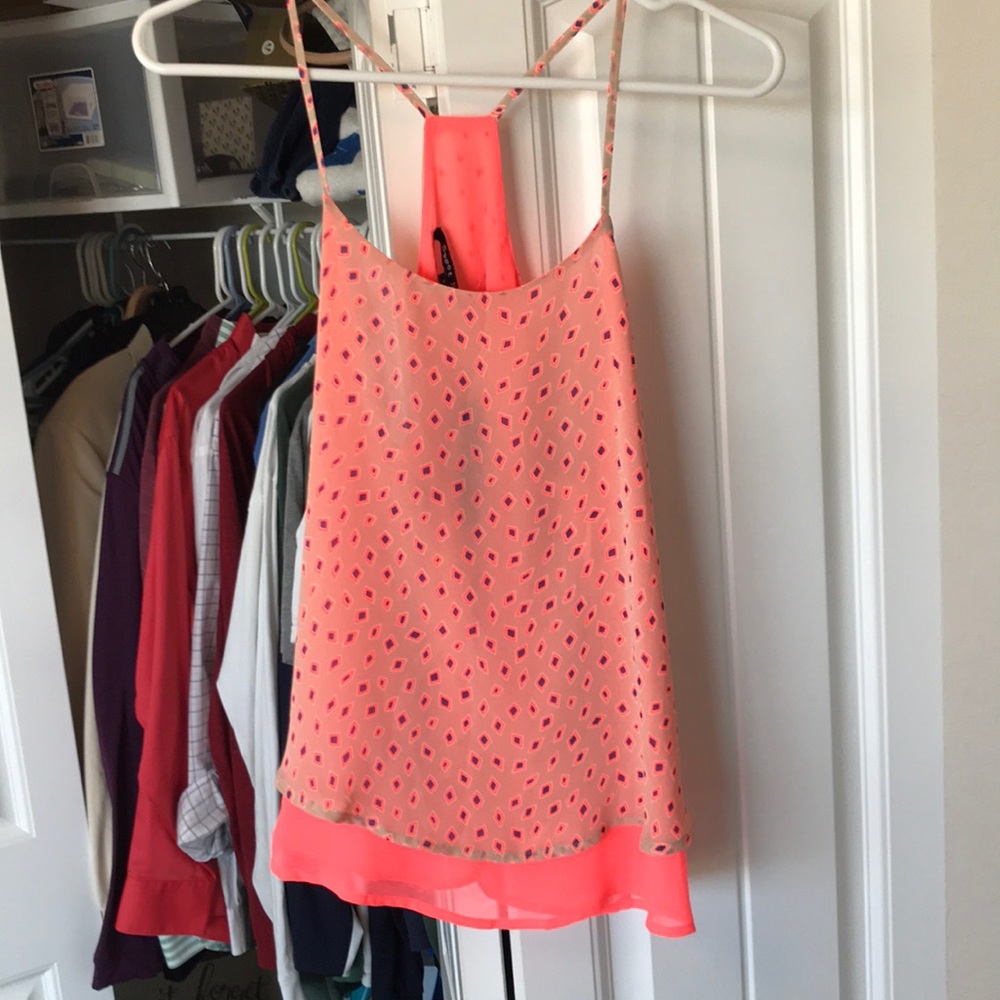 Sweet Rain pink pattern tank top